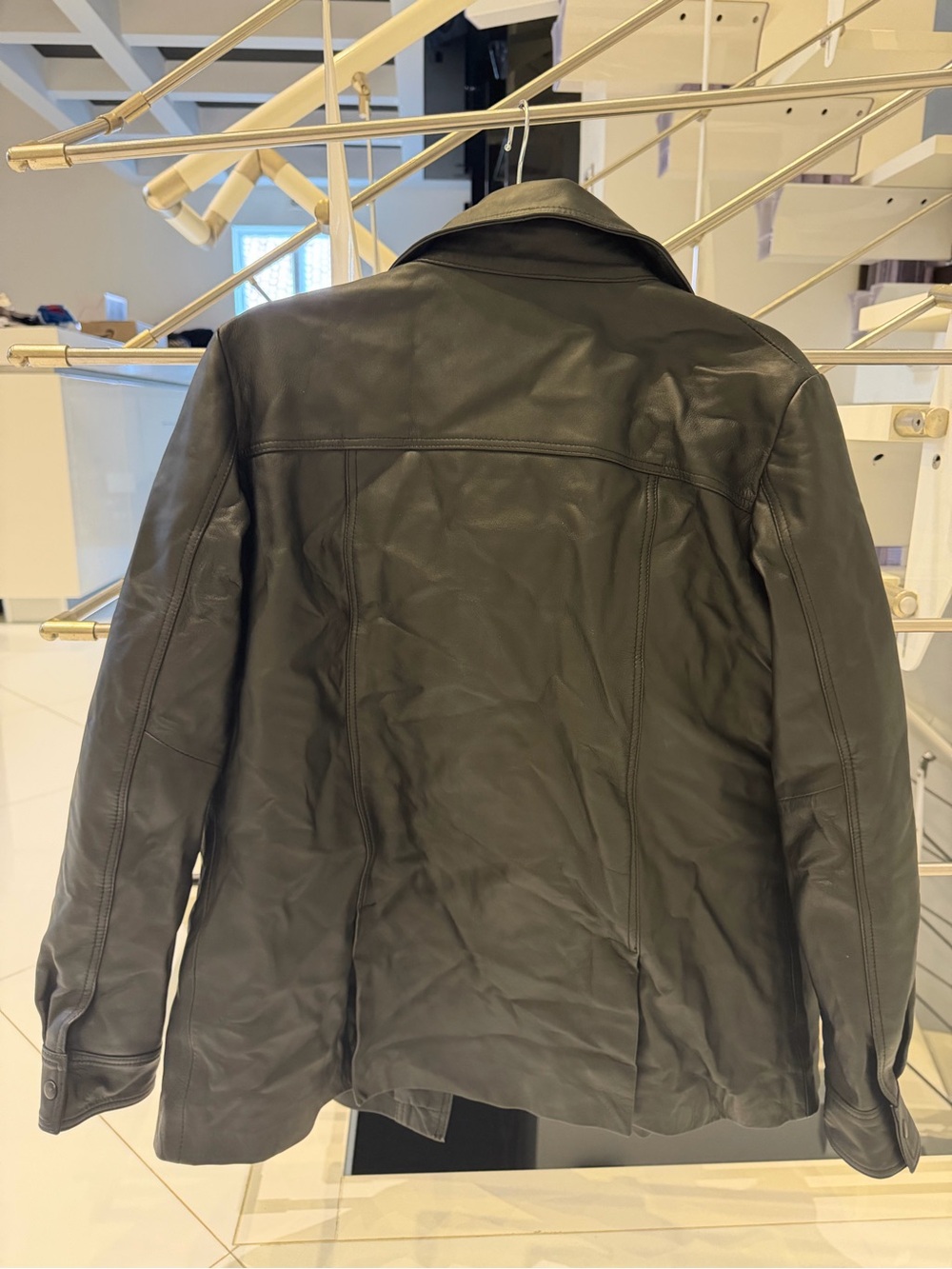 REMAIN ROSALEE BUTTON DOWN LEATHER SHIRT - Picture 3 of 7